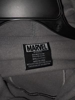 Marvel Spider-Man Hoodie Sweatshirt Bioworld Gray Embroidered Logo Men 3XL 54-56 - Thumbnail 7