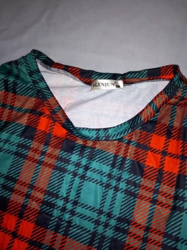 Christmas Dress Plaid Red & Green Womans Size 2XL XXL Long Sleeves - Thumbnail 5