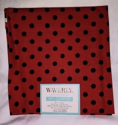 Quilters Fabric Lot 3 Fat Quarters Red & Black Polka Dot Shark Print 18"x21" - Thumbnail 4
