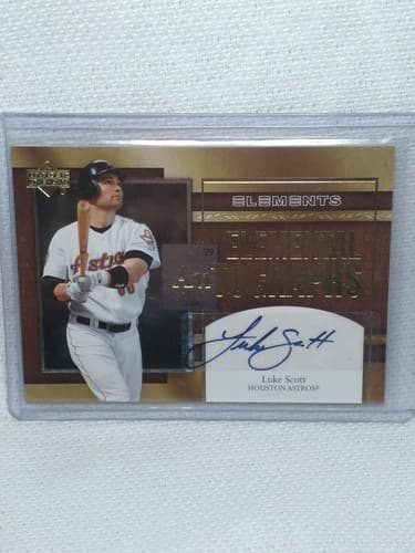 2007 Upper Deck Elements Elemental Autographs Baseball Card #LS Luke Scott Au-LS - Image 1