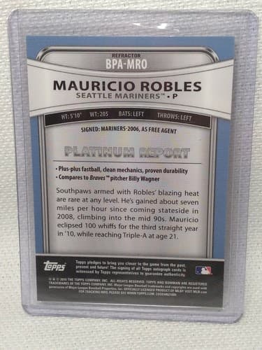 2010 Bowman Platinum Prospect Autographs #MRO Mauricio Robles Auto - Thumbnail 2