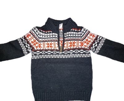 Vinitage Carters Winter Sweater Half Zip 4t Boys Gray Red White - Image 1