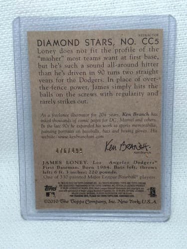 2010 Topps Chrome National Chicle Refractors Baseball Card #CC5 James Loney /499 - Thumbnail 2