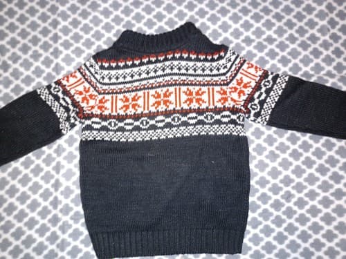 Vinitage Carters Winter Sweater Half Zip 4t Boys Gray Red White - Thumbnail 2
