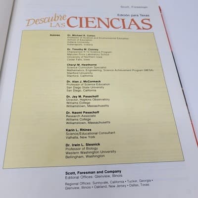 Descubre Las Ciencias Scott Foresman Texas Edition 1991 Spanish Science Textbook - Thumbnail 9