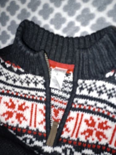 Vinitage Carters Winter Sweater Half Zip 4t Boys Gray Red White - Thumbnail 3