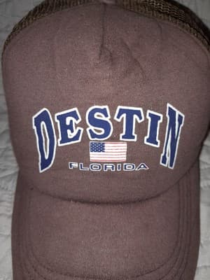 Destin Florida Brown Puffy Trucker Style Mesh Back Cap Hat Wise Guy / Wise Girl - Thumbnail 2