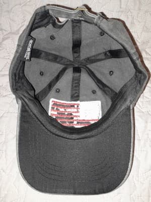 Embroidered American Flag Patch Hat Washed Gray Baseball Cap USA America Back - Thumbnail 8