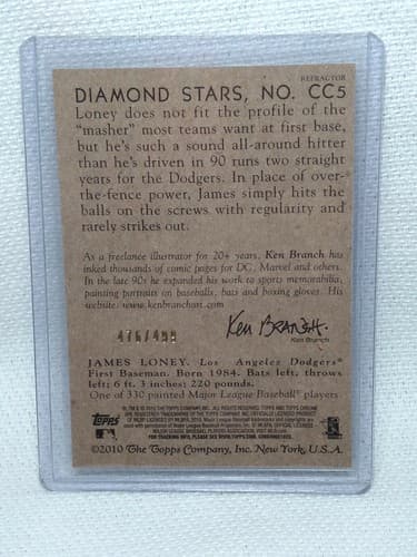 2010 Topps Chrome National Chicle Refractors Baseball Card #CC5 James Loney /499 - Thumbnail 3