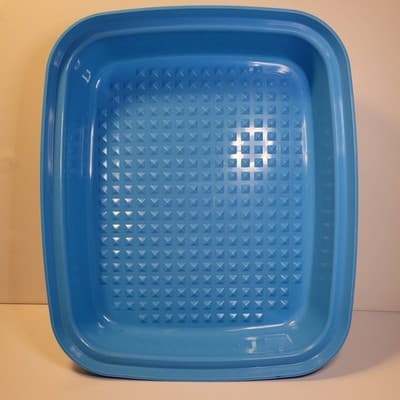 Rare Tupperware Large Season Serve Marinade Base 12x10 Salt Water Taffy Blue USA - Thumbnail 2