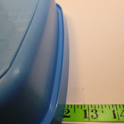 Rare Tupperware Large Season Serve Marinade Base 12x10 Salt Water Taffy Blue USA - Thumbnail 7