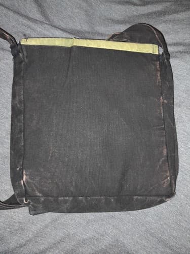 Cross BodyPurse Bag Flag 100% Cotton Black Distressed Made In Nepal 9"×8" - Thumbnail 4