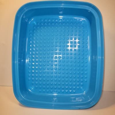 Rare Tupperware Large Season Serve Marinade Base 12x10 Salt Water Taffy Blue USA - Image 1