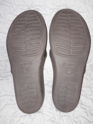 Crocs Patricia II Women's W 9 Brown Rubber Slip-On Wedge Dual Strap Slide Sandal - Thumbnail 7