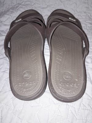 Crocs Patricia II Women's W 9 Brown Rubber Slip-On Wedge Dual Strap Slide Sandal - Thumbnail 3