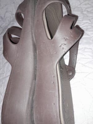 Crocs Patricia II Women's W 9 Brown Rubber Slip-On Wedge Dual Strap Slide Sandal - Thumbnail 5