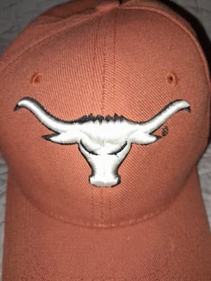 Burnt Orange Texas Horns Longhorns Baseball Hat Cap Adjustable Cotton Hook&Loop - Thumbnail 2