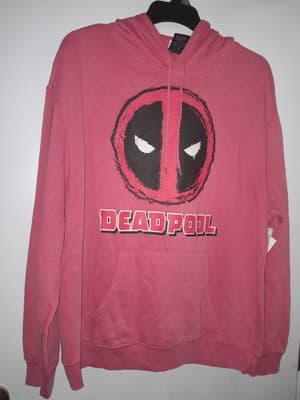 Marvel Deadpool Hoodie Sweatshirt Red Mens XL (46-48) X-Men X-force Wolverine - Image 1