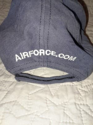Blue US Air Force Wings Logo Hat Cap Licensed Adjustable Military USAF Made USA - Thumbnail 6