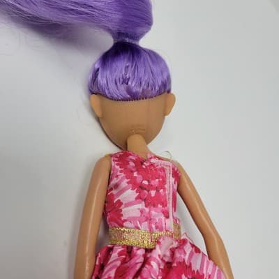 MGA Hairmazing Fantasy Fashion Doll 11.5in Purple Hair Pink Dress Gold Accent - Thumbnail 8