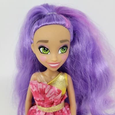 MGA Hairmazing Fantasy Fashion Doll 11.5in Purple Hair Pink Dress Gold Accent - Thumbnail 4