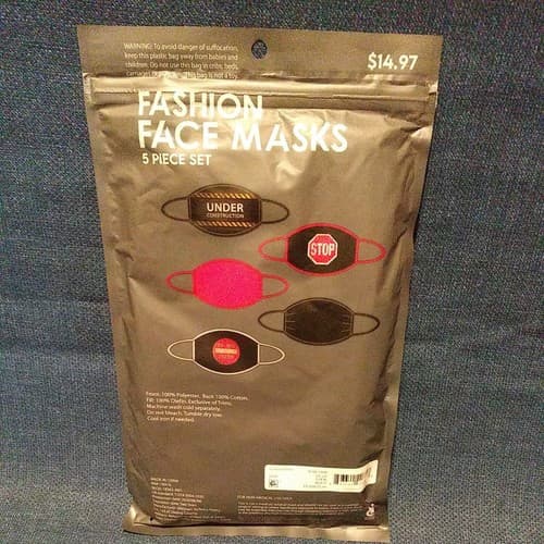 Adult Fabric Face Masks Under Construction Stop Sign Do Not Enter 5 pack - Thumbnail 2