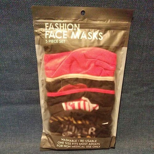 Adult Fabric Face Masks Under Construction Stop Sign Do Not Enter 5 pack - Thumbnail 3