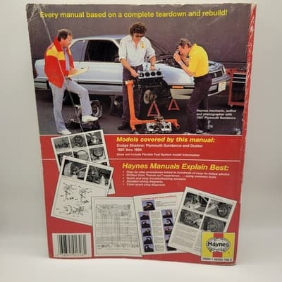 Haynes Dodge Shadow Plymouth Sundance Duster 1987–1994 Repair Manual - Thumbnail 4