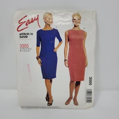 McCall's Stitch 'N Save 3005 Misses' Semi Fitted Dress Size 16 18 20 22 Uncut FF - Image 1