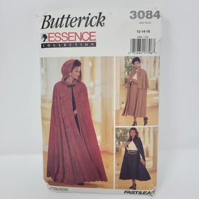 Butterick Pattern 3084 Size 12 14 16 Misses Cape & Skirt Easy UC Vtg 1990s Style - Image 1