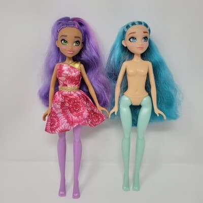 MGA Hairmazing Fantasy Fashion Dolls 11.5in Blue & Pink Hair Lot Of 2 Bundle - Image 1