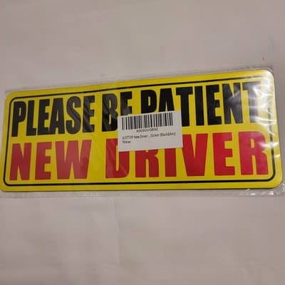 New Driver Please Be Patient Car Magnet Signs Yellow Red Black Safety Bundle 3x - Image 1