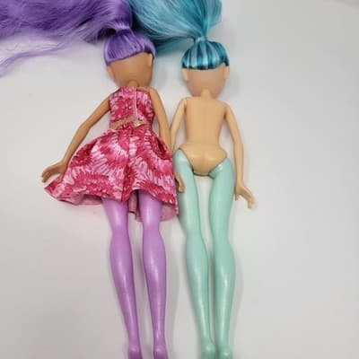 MGA Hairmazing Fantasy Fashion Dolls 11.5in Blue & Pink Hair Lot Of 2 Bundle - Thumbnail 11