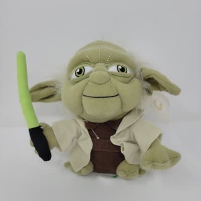 Star Wars Yoda Plush 8" Jedi Master w/ Lightsaber Lucasfilm 2013 RARE - Thumbnail 2