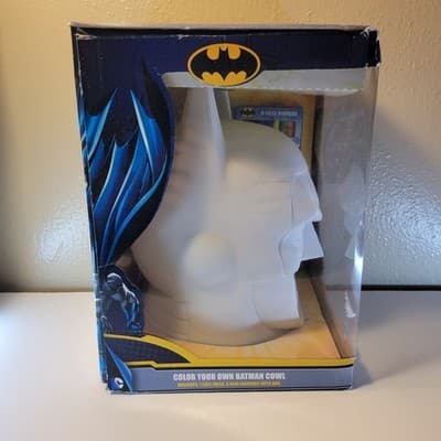 Batman Color Your Own Cowl Mask Set w/ Markers Ages 4+ DC Comics DIY Statue - Thumbnail 2