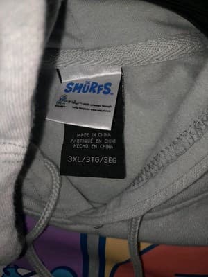 Mad Engine Smurfs Boxed Up Silver Gray Mineral Wash 3XL Pullover Hoodie Japanese - Thumbnail 9