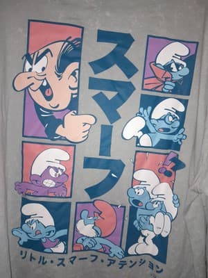 Mad Engine Smurfs Boxed Up Silver Gray Mineral Wash 3XL Pullover Hoodie Japanese - Thumbnail 8