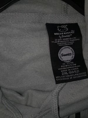 Bioworld Hello Kitty Hoodie 2XL 50-52 Sweatshirt Sage Green Embroidered Be Kind - Thumbnail 8