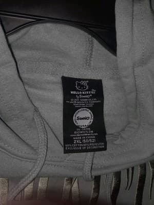 Bioworld Hello Kitty Hoodie 2XL 50-52 Sweatshirt Sage Green Embroidered Be Kind - Thumbnail 7