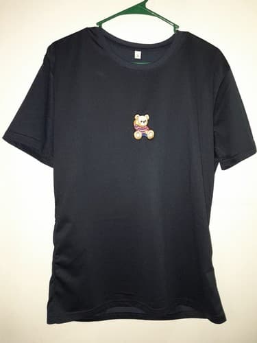 Shein Men's Small Navy Blue Embroidered Teddy Bear Short Sleeve T-Shirt - Image 1