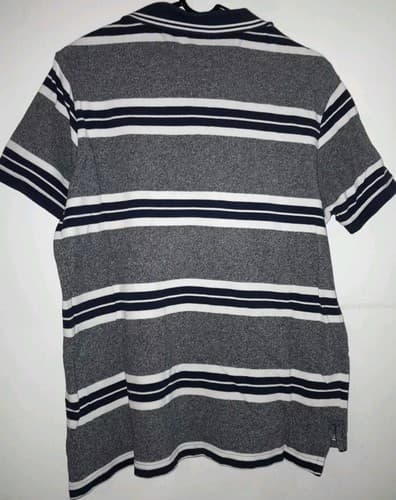 U.S. Polo Assn. Polo Shirt Medium Striped White Blue Gray Bright Colors - Thumbnail 2
