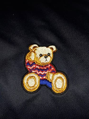 Shein Men's Small Navy Blue Embroidered Teddy Bear Short Sleeve T-Shirt - Thumbnail 3