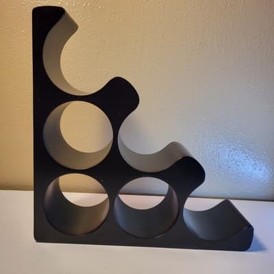 Kamenstein Modern Minimalist Resin Wine Bottle Holder Sculptural 6-Bottle Rack - Image 1