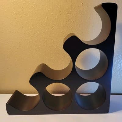 Kamenstein Modern Minimalist Resin Wine Bottle Holder Sculptural 6-Bottle Rack - Thumbnail 2