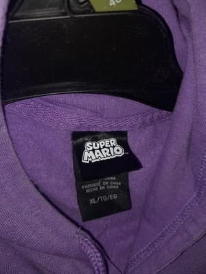 Mad Engine Super Mario XL Hoodie Purple Mineral Wash Pullover Double-Sided NWT - Thumbnail 8