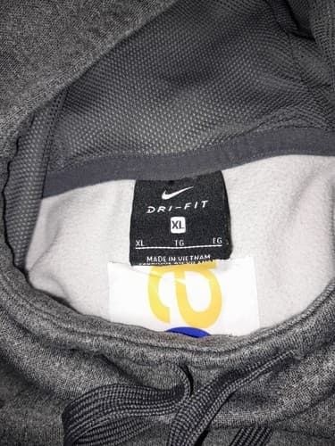 NIKE Dri Fit Hoodie Mens XL Gray Big Swoosh Just Do It Pullover Sweatshirt - Thumbnail 3