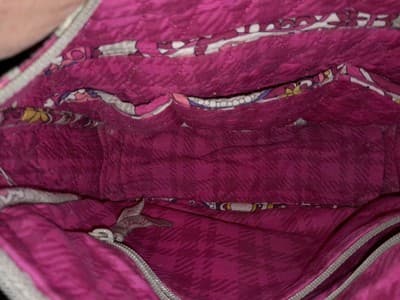 Vera Bradley Paisley Meets Plaid Crossbody Shoulder Bag Pink Floral Purse 10x8x4 - Thumbnail 8