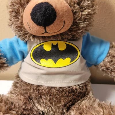 DC Comics Originals TEDDY BEAR IN BATMAN SHIRT 13" Plush STUFFED ANIMAL Toy - Thumbnail 4