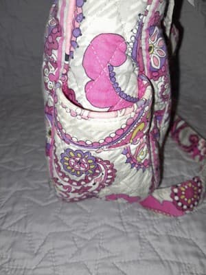 Vera Bradley Paisley Meets Plaid Crossbody Shoulder Bag Pink Floral Purse 10x8x4 - Thumbnail 5