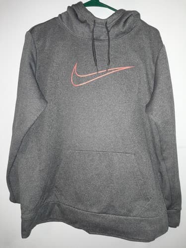 NIKE Dri Fit Hoodie Mens XL Gray Big Swoosh Just Do It Pullover Sweatshirt - Thumbnail 2